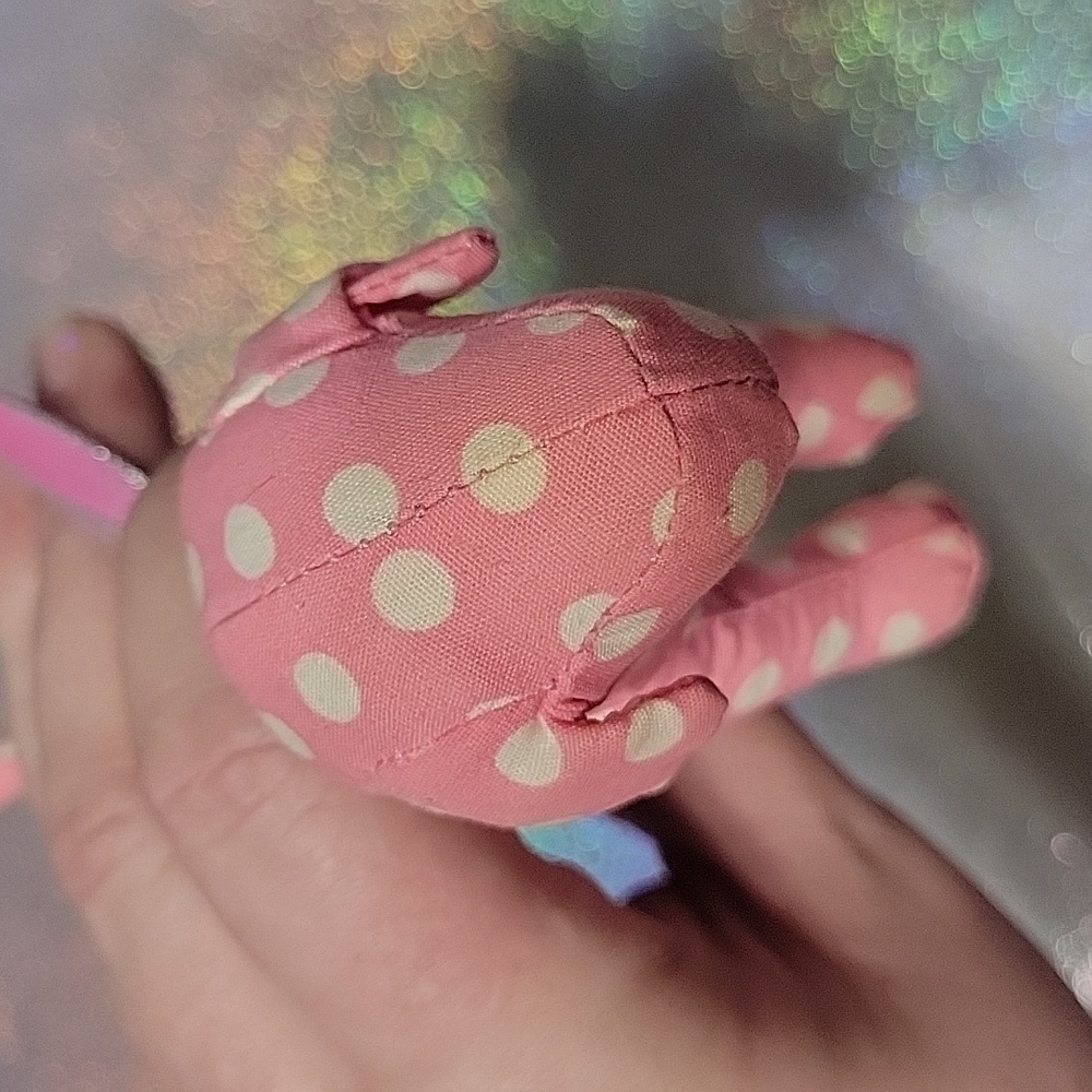 RARE HTF Pink Polka Dot Mini Dog Christmas Ornament Display Prop - Picture 7 of 8